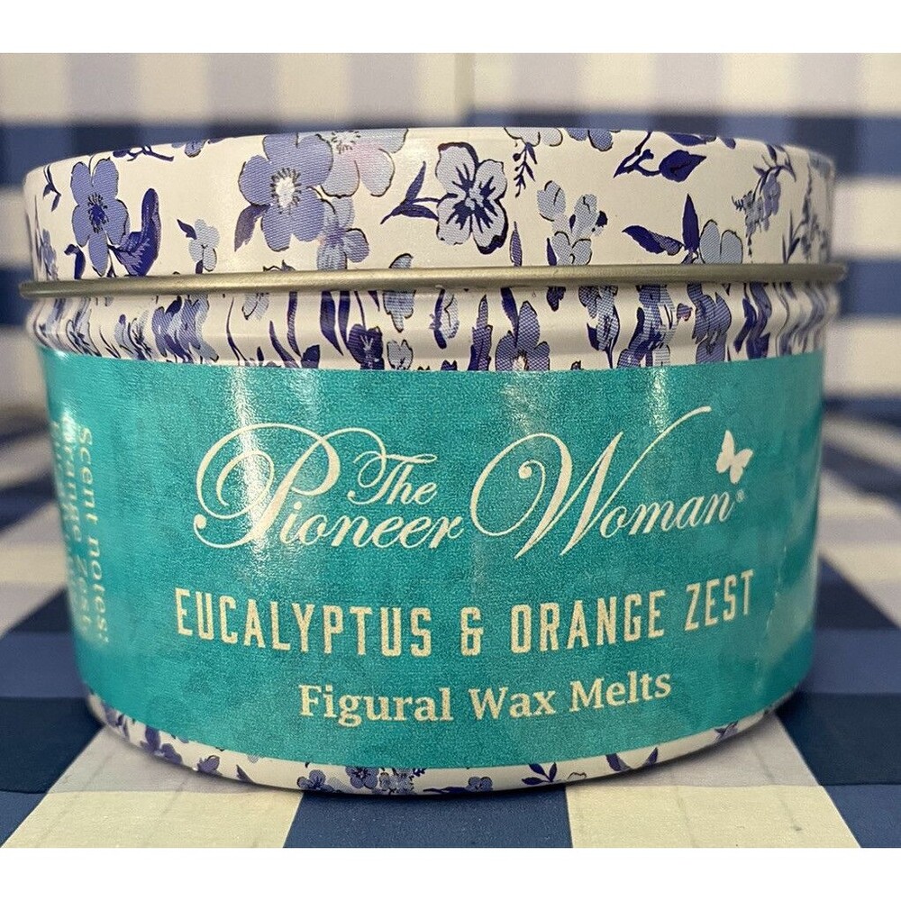 Pioneer Woman Eucalyptus & Orange Zest Figural Wax Melts, 2.47 Oz Tin, 10 Melts